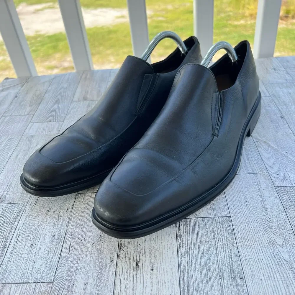 Cole Haan Black Leather Square Toe Loafer Slip On Men’s Size 11.5M C09422 FL11